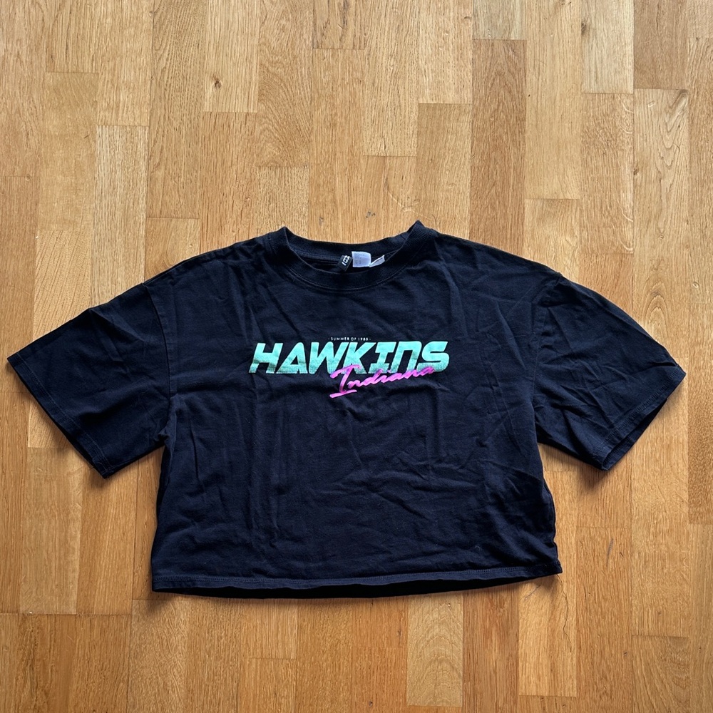 H&M x Stranger Things Hawkins cropped tshirt